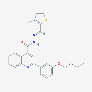 molecular formula C26H25N3O2S B454141 2-(3-butoxyphenyl)-N'-[(3-methyl-2-thienyl)methylene]-4-quinolinecarbohydrazide 