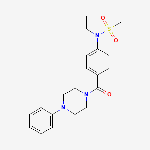 molecular formula C20H25N3O3S B4541413 N-ethyl-N-{4-[(4-phenyl-1-piperazinyl)carbonyl]phenyl}methanesulfonamide 