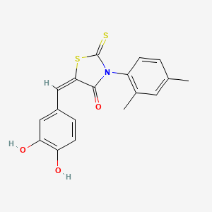 molecular formula C18H15NO3S2 B4541422 5-(3,4-dihydroxybenzylidene)-3-(2,4-dimethylphenyl)-2-thioxo-1,3-thiazolidin-4-one 