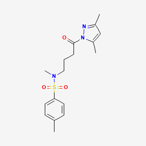 molecular formula C17H23N3O3S B4541440 N-[4-(3,5-dimethyl-1H-pyrazol-1-yl)-4-oxobutyl]-N,4-dimethylbenzenesulfonamide 