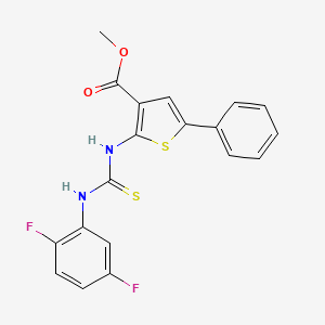 molecular formula C19H14F2N2O2S2 B4541441 methyl 2-({[(2,5-difluorophenyl)amino]carbonothioyl}amino)-5-phenyl-3-thiophenecarboxylate 