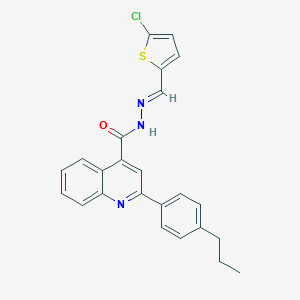 molecular formula C24H20ClN3OS B454146 N'-[(5-chloro-2-thienyl)methylene]-2-(4-propylphenyl)-4-quinolinecarbohydrazide 