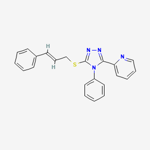 molecular formula C22H18N4S B4541460 2-{4-phenyl-5-[(3-phenyl-2-propen-1-yl)thio]-4H-1,2,4-triazol-3-yl}pyridine 