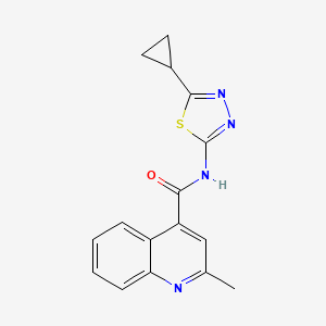 molecular formula C16H14N4OS B4541483 N-(5-cyclopropyl-1,3,4-thiadiazol-2-yl)-2-methyl-4-quinolinecarboxamide 