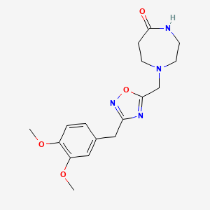 molecular formula C17H22N4O4 B4541523 1-{[3-(3,4-dimethoxybenzyl)-1,2,4-oxadiazol-5-yl]methyl}-1,4-diazepan-5-one 