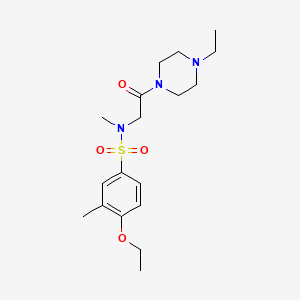 molecular formula C18H29N3O4S B4541535 4-ethoxy-N-[2-(4-ethyl-1-piperazinyl)-2-oxoethyl]-N,3-dimethylbenzenesulfonamide 