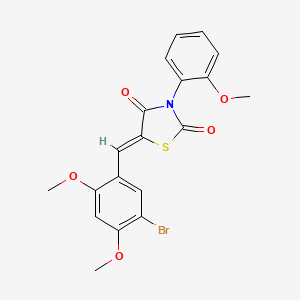 molecular formula C19H16BrNO5S B4541556 5-(5-bromo-2,4-dimethoxybenzylidene)-3-(2-methoxyphenyl)-1,3-thiazolidine-2,4-dione 