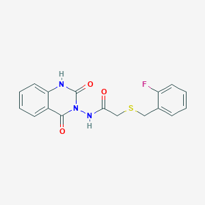 molecular formula C17H14FN3O3S B4541587 N-(2,4-dioxo-1,4-dihydro-3(2H)-quinazolinyl)-2-[(2-fluorobenzyl)thio]acetamide 