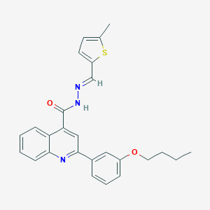 molecular formula C26H25N3O2S B454160 2-(3-butoxyphenyl)-N'-[(5-methyl-2-thienyl)methylene]-4-quinolinecarbohydrazide 