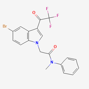 molecular formula C19H14BrF3N2O2 B4541603 2-[5-bromo-3-(trifluoroacetyl)-1H-indol-1-yl]-N-methyl-N-phenylacetamide 