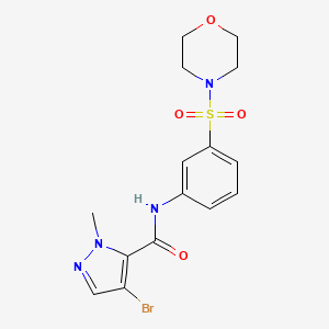 molecular formula C15H17BrN4O4S B4541610 4-bromo-1-methyl-N-[3-(4-morpholinylsulfonyl)phenyl]-1H-pyrazole-5-carboxamide 