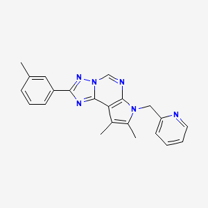 molecular formula C22H20N6 B4541631 8,9-dimethyl-2-(3-methylphenyl)-7-(2-pyridinylmethyl)-7H-pyrrolo[3,2-e][1,2,4]triazolo[1,5-c]pyrimidine 