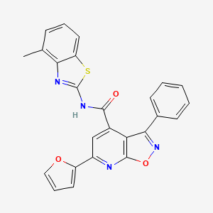 molecular formula C25H16N4O3S B4541648 6-(2-furyl)-N-(4-methyl-1,3-benzothiazol-2-yl)-3-phenylisoxazolo[5,4-b]pyridine-4-carboxamide 