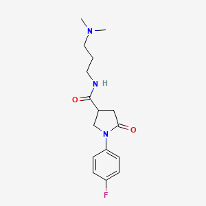 molecular formula C16H22FN3O2 B4541651 N-[3-(dimethylamino)propyl]-1-(4-fluorophenyl)-5-oxo-3-pyrrolidinecarboxamide 