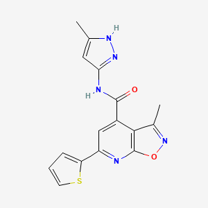 molecular formula C16H13N5O2S B4541652 3-methyl-N-(5-methyl-1H-pyrazol-3-yl)-6-(2-thienyl)isoxazolo[5,4-b]pyridine-4-carboxamide 