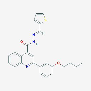 molecular formula C25H23N3O2S B454167 2-(3-butoxyphenyl)-N'-(2-thienylmethylene)-4-quinolinecarbohydrazide 