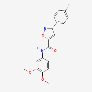 molecular formula C18H15FN2O4 B4541677 N-(3,4-dimethoxyphenyl)-3-(4-fluorophenyl)-5-isoxazolecarboxamide 