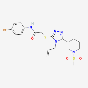 molecular formula C19H24BrN5O3S2 B4541683 2-({4-allyl-5-[1-(methylsulfonyl)-3-piperidinyl]-4H-1,2,4-triazol-3-yl}thio)-N-(4-bromophenyl)acetamide 