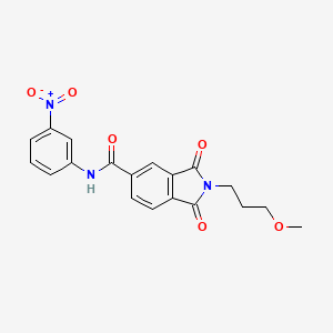 molecular formula C19H17N3O6 B4541689 2-(3-methoxypropyl)-N-(3-nitrophenyl)-1,3-dioxo-5-isoindolinecarboxamide 