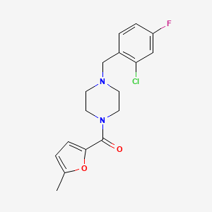 molecular formula C17H18ClFN2O2 B4541697 1-(2-chloro-4-fluorobenzyl)-4-(5-methyl-2-furoyl)piperazine 