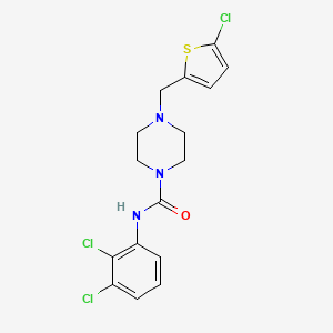 molecular formula C16H16Cl3N3OS B4541704 4-[(5-chloro-2-thienyl)methyl]-N-(2,3-dichlorophenyl)-1-piperazinecarboxamide 