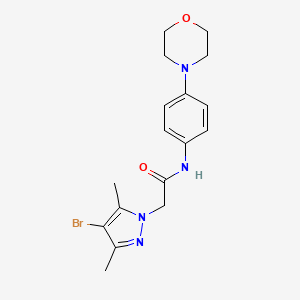 2-(4-bromo-3,5-dimethyl-1H-pyrazol-1-yl)-N-(4-morpholin-4-ylphenyl)acetamide