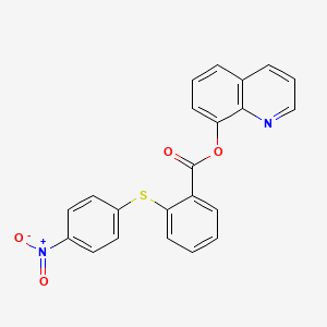 molecular formula C22H14N2O4S B4541734 8-quinolinyl 2-[(4-nitrophenyl)thio]benzoate 