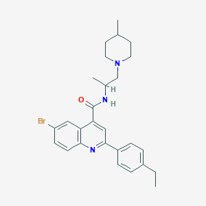 molecular formula C27H32BrN3O B4541744 6-bromo-2-(4-ethylphenyl)-N-[1-methyl-2-(4-methyl-1-piperidinyl)ethyl]-4-quinolinecarboxamide 