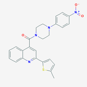 molecular formula C25H22N4O3S B454175 4-[(4-{4-Nitrophenyl}-1-piperazinyl)carbonyl]-2-(5-methyl-2-thienyl)quinoline 