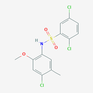 molecular formula C14H12Cl3NO3S B4541768 2,5-dichloro-N-(4-chloro-2-methoxy-5-methylphenyl)benzenesulfonamide 