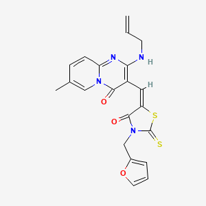 molecular formula C21H18N4O3S2 B4541780 2-(allylamino)-3-{[3-(2-furylmethyl)-4-oxo-2-thioxo-1,3-thiazolidin-5-ylidene]methyl}-7-methyl-4H-pyrido[1,2-a]pyrimidin-4-one 