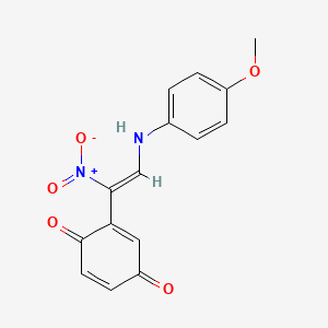 molecular formula C15H12N2O5 B4541782 2-{2-[(4-methoxyphenyl)amino]-1-nitrovinyl}benzo-1,4-quinone 