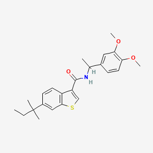 molecular formula C24H29NO3S B4541798 N-[1-(3,4-dimethoxyphenyl)ethyl]-6-(1,1-dimethylpropyl)-1-benzothiophene-3-carboxamide 