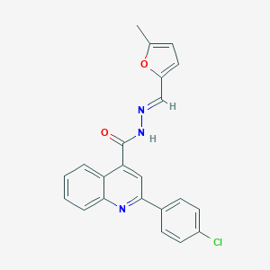 molecular formula C22H16ClN3O2 B454180 2-(4-chlorophenyl)-N'-[(5-methyl-2-furyl)methylene]-4-quinolinecarbohydrazide 