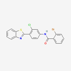 molecular formula C20H12BrClN2OS B4541803 N-[4-(1,3-benzothiazol-2-yl)-3-chlorophenyl]-2-bromobenzamide 