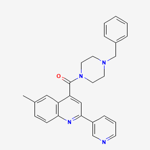 4-[(4-benzyl-1-piperazinyl)carbonyl]-6-methyl-2-(3-pyridinyl)quinoline