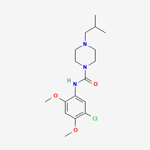 molecular formula C17H26ClN3O3 B4541813 N-(5-chloro-2,4-dimethoxyphenyl)-4-isobutyl-1-piperazinecarboxamide 