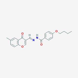 molecular formula C22H22N2O4 B454185 4-butoxy-N'-[(6-methyl-4-oxo-4H-chromen-3-yl)methylene]benzohydrazide 