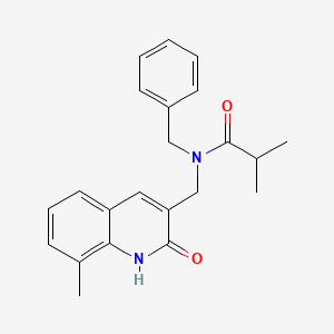 N-benzyl-N-[(2-hydroxy-8-methyl-3-quinolinyl)methyl]-2-methylpropanamide
