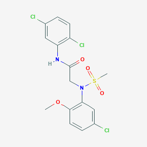 molecular formula C16H15Cl3N2O4S B4541861 N~2~-(5-chloro-2-methoxyphenyl)-N~1~-(2,5-dichlorophenyl)-N~2~-(methylsulfonyl)glycinamide 