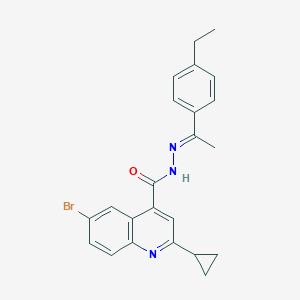 molecular formula C23H22BrN3O B454187 6-bromo-2-cyclopropyl-N'-[1-(4-ethylphenyl)ethylidene]-4-quinolinecarbohydrazide 