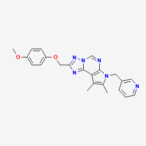 molecular formula C23H22N6O2 B4541886 2-[(4-methoxyphenoxy)methyl]-8,9-dimethyl-7-(3-pyridinylmethyl)-7H-pyrrolo[3,2-e][1,2,4]triazolo[1,5-c]pyrimidine 