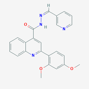 2-(2,4-dimethoxyphenyl)-N'-[(Z)-pyridin-3-ylmethylidene]quinoline-4-carbohydrazide