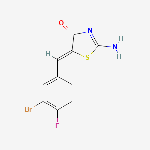 molecular formula C10H6BrFN2OS B4541890 5-(3-bromo-4-fluorobenzylidene)-2-imino-1,3-thiazolidin-4-one 