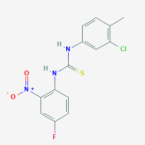 molecular formula C14H11ClFN3O2S B4541896 N-(3-chloro-4-methylphenyl)-N'-(4-fluoro-2-nitrophenyl)thiourea 