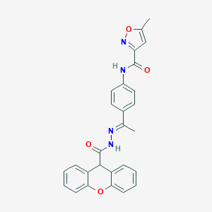 molecular formula C27H22N4O4 B454190 5-methyl-N-{4-[N-(9H-xanthen-9-ylcarbonyl)ethanehydrazonoyl]phenyl}-3-isoxazolecarboxamide 
