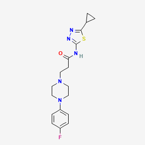 molecular formula C18H22FN5OS B4541907 N-(5-cyclopropyl-1,3,4-thiadiazol-2-yl)-3-[4-(4-fluorophenyl)-1-piperazinyl]propanamide 
