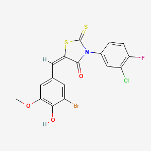 5-(3-bromo-4-hydroxy-5-methoxybenzylidene)-3-(3-chloro-4-fluorophenyl)-2-thioxo-1,3-thiazolidin-4-one