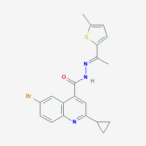 molecular formula C20H18BrN3OS B454192 6-bromo-2-cyclopropyl-N'-[1-(5-methyl-2-thienyl)ethylidene]-4-quinolinecarbohydrazide 