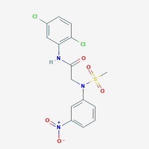 molecular formula C15H13Cl2N3O5S B4541921 N~1~-(2,5-dichlorophenyl)-N~2~-(methylsulfonyl)-N~2~-(3-nitrophenyl)glycinamide 